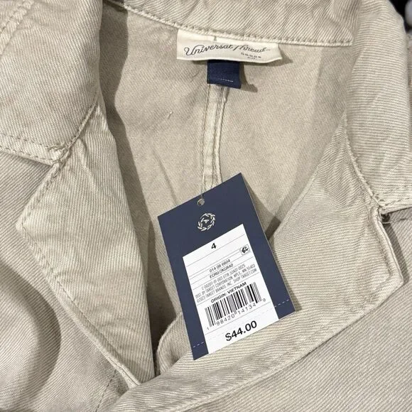 NWT Women's Denim Baggy Jumpsuit - Universal Thread Beige One Piece Size 4 - Picture 6 of 16